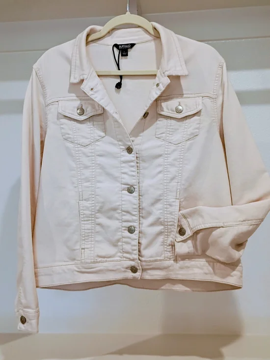 NWOT Buffalo David Bitton Cotton Women's Cream/Off-White Jacket Size L Stretchy - Picture 12 of 13